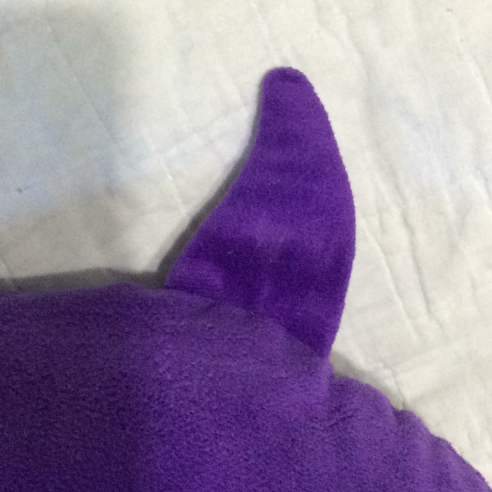 Mischief Emoji pillow, 13”, purple. K155 - Picture 2 of 4